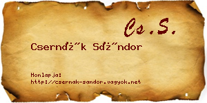 Csernák Sándor névjegykártya